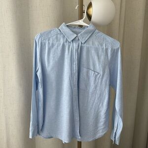 100% Linen Button Up Shirt - Loft - Small Petite